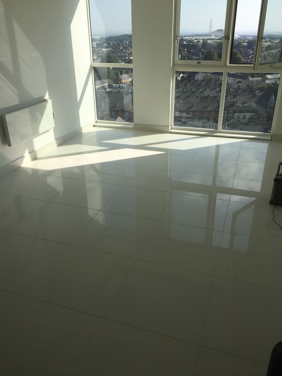 Apartment floor , Polished Porcelain  tile and stone flooring